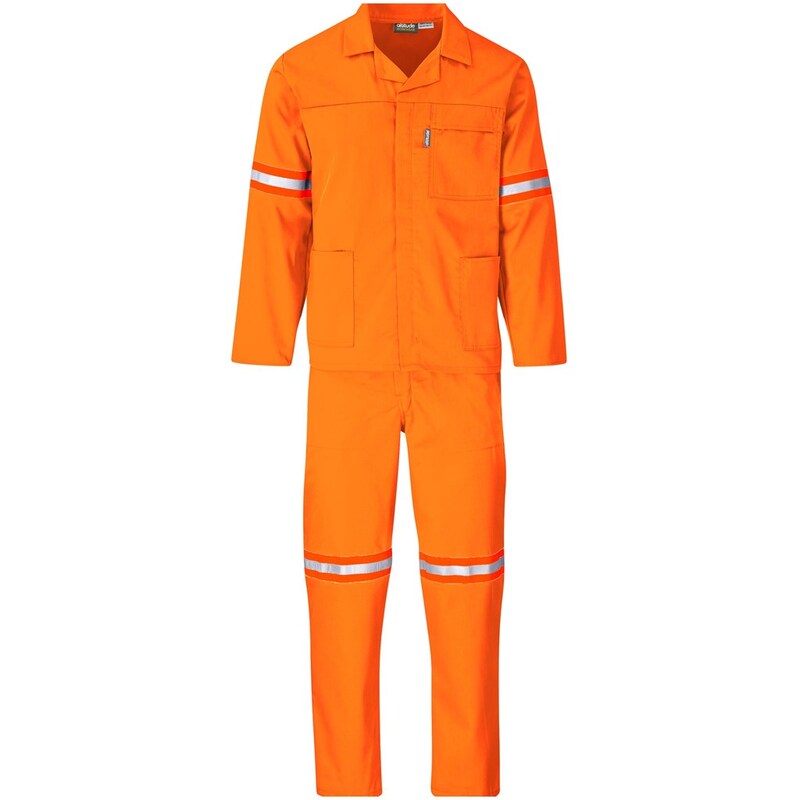 Trade Polycotton Conti Suit with Reflective Arms, Legs & Back Orange Tape