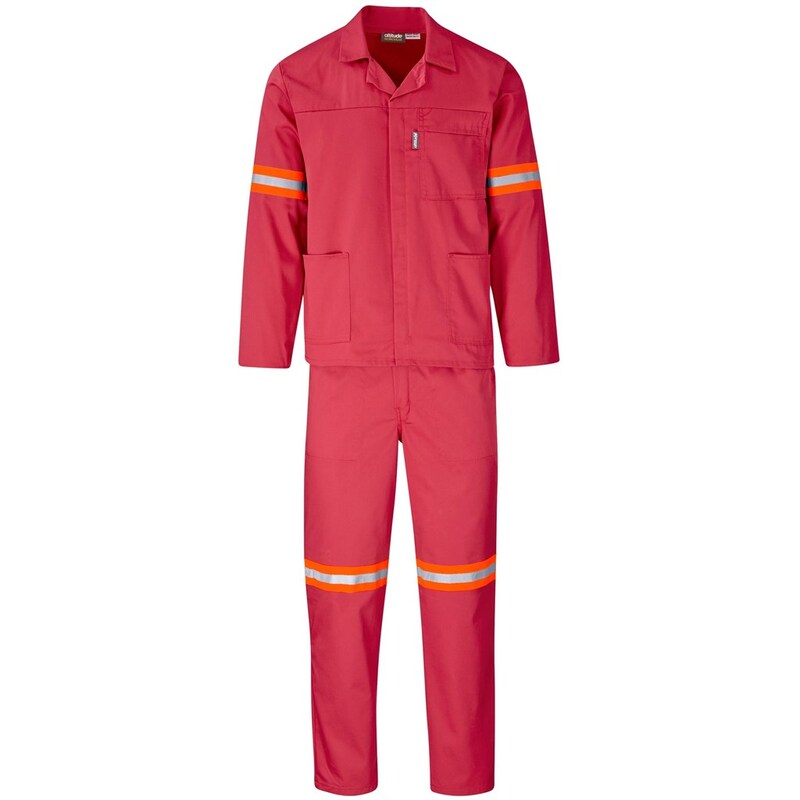 Trade Polycotton Conti Suit with Reflective Arms, Legs & Back Orange Tape