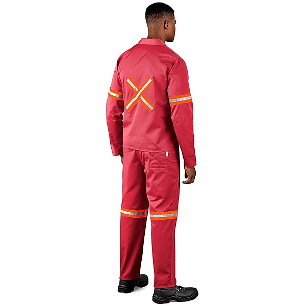 Trade Polycotton Conti Suit with Reflective Arms, Legs & Back Orange Tape