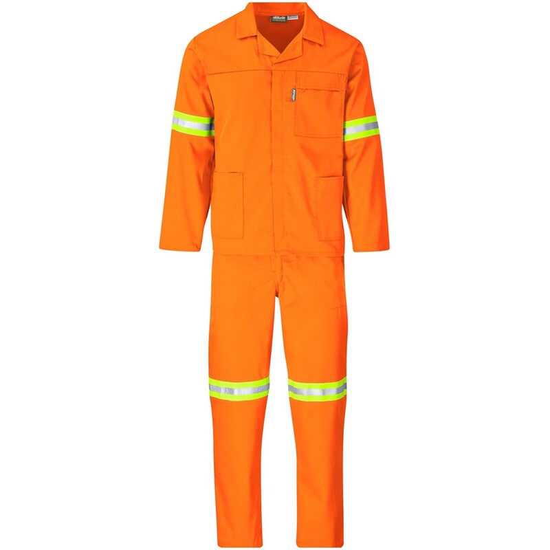 Trade Polycotton Conti Suit with Reflective Arms, Legs & Back Yellow Tape