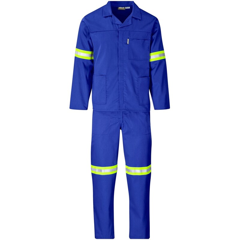 Trade Polycotton Conti Suit with Reflective Arms, Legs & Back Yellow Tape
