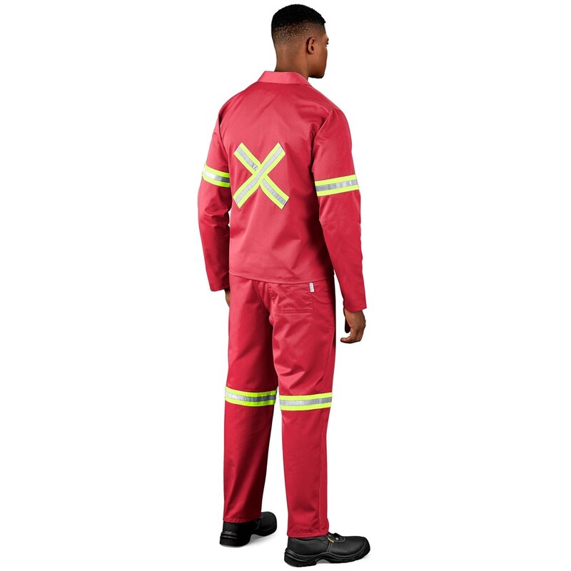 Trade Polycotton Conti Suit with Reflective Arms, Legs & Back Yellow Tape