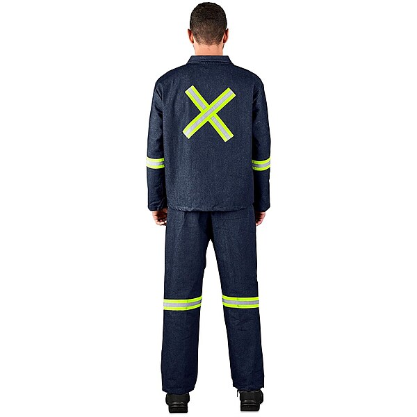 Vintage 100% Cotton Denim Conti Suit with Reflective Arms, Legs & Back Yellow Tape