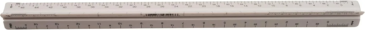 ALVIN Architect Triangular Scale 12'' Model 110PC - White