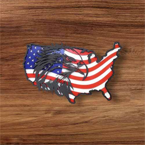 American Flag with American Eagle Overlay