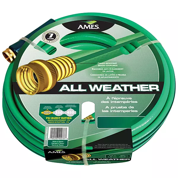 AMES 4007800A PVC All-Weather Garden Hose, 5/8-Inch x 50 Foot 5/8 in. x 50 ft. All Weather Garden Hose