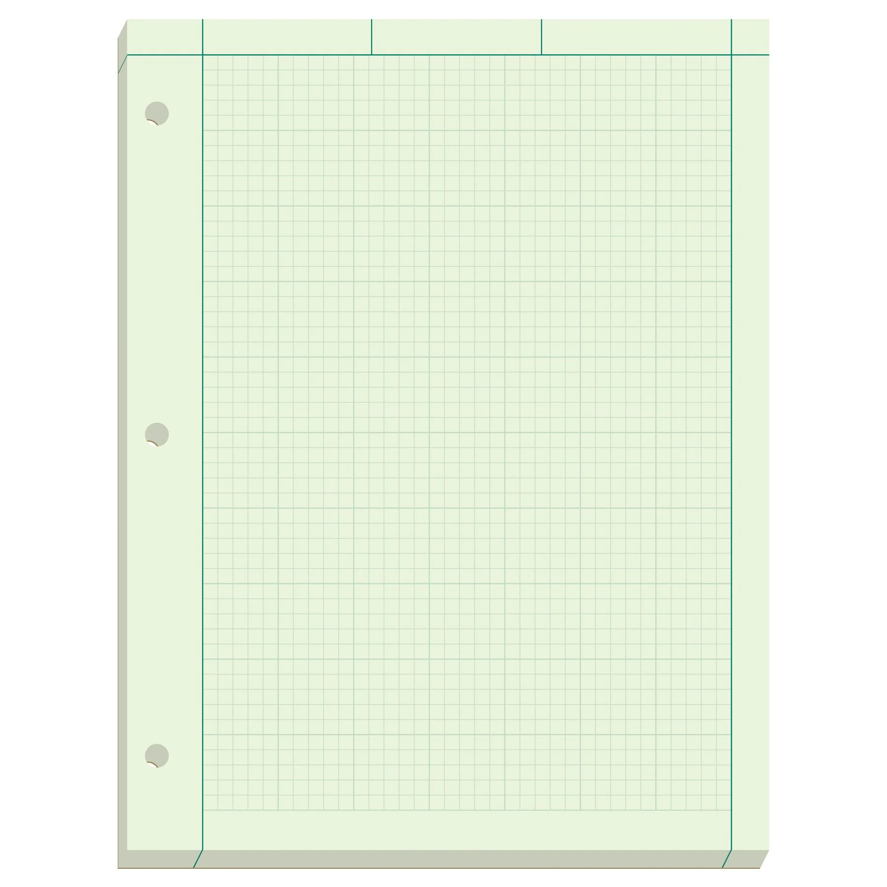 Ampad Engineer Pad, 5 Squares per Inch, 8.5 x 11, 200 Sheets, Green