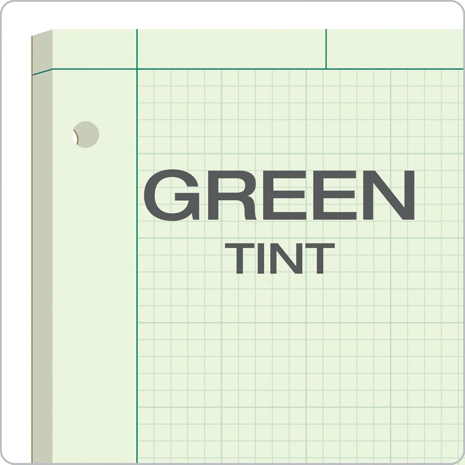 Ampad Engineer Pad, 5 Squares per Inch, 8.5 x 11, 200 Sheets, Green