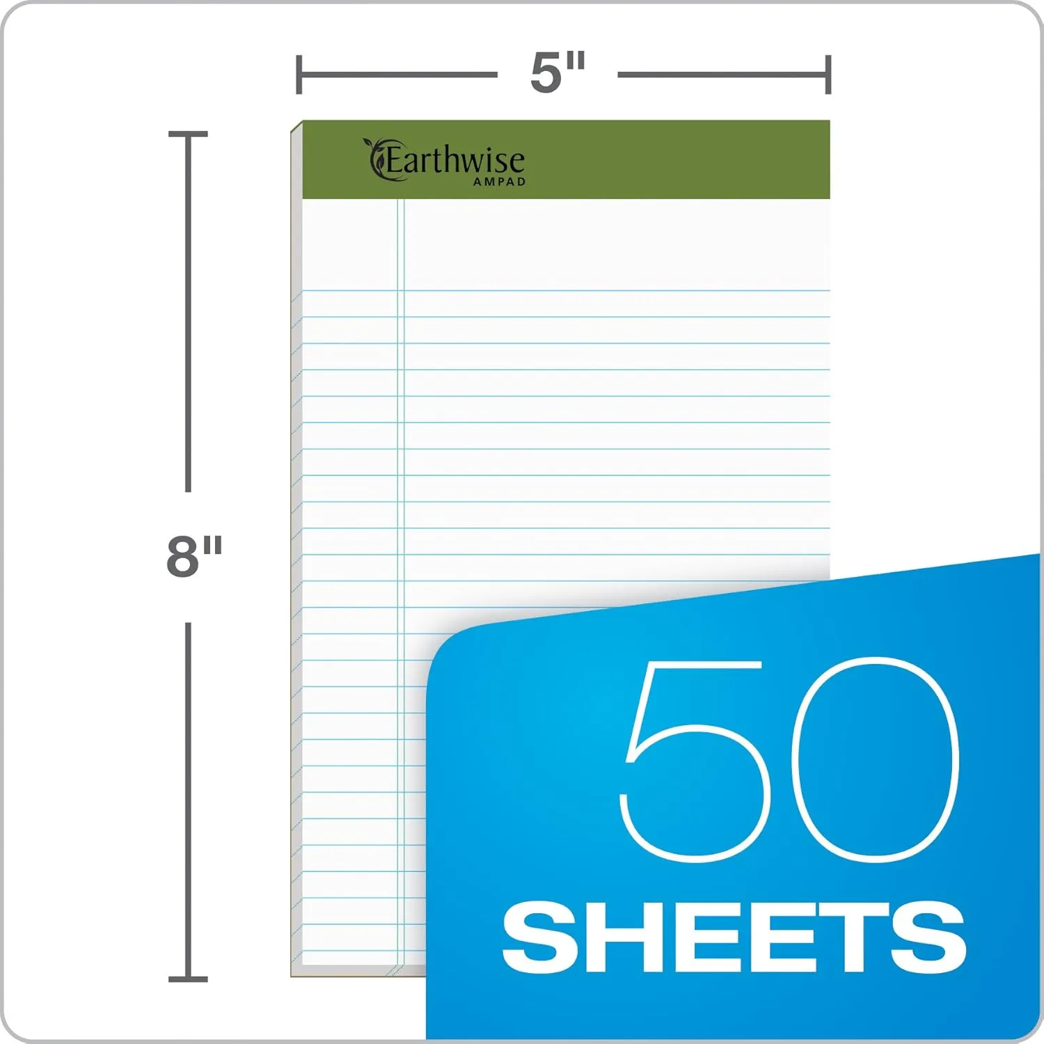 Ampad Perforated Jr. Legal Pads, 5 x 8 in, 50 Sheets, 12-Pack