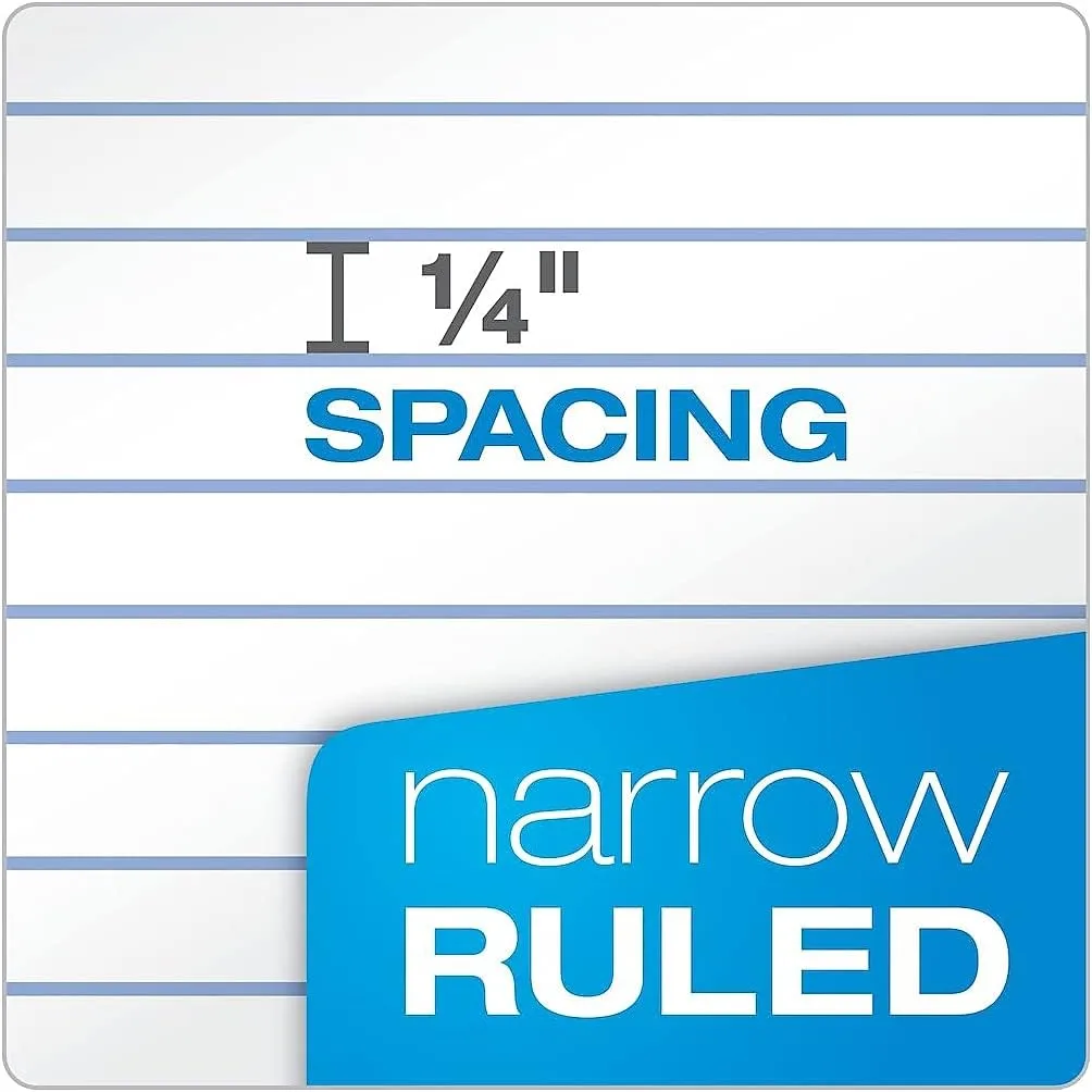 Ampad 20322 Perforated Writing Pad, 8.5 x 11.75, Narrow Rule, 50 Sheets (Pack of 12)