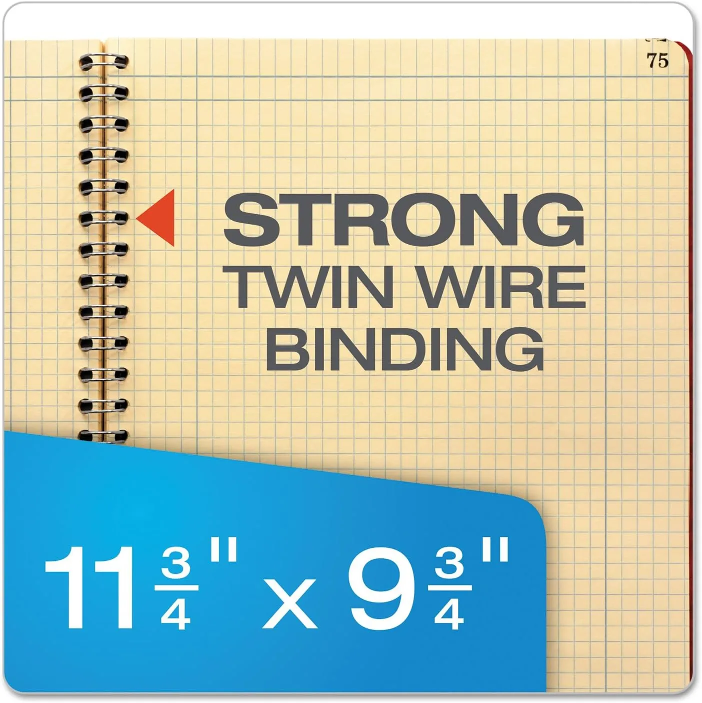 Ampad Computation Book, 4x4 Quad Ruled, 76 Sheets, 11-3/4" x 9-1/4"