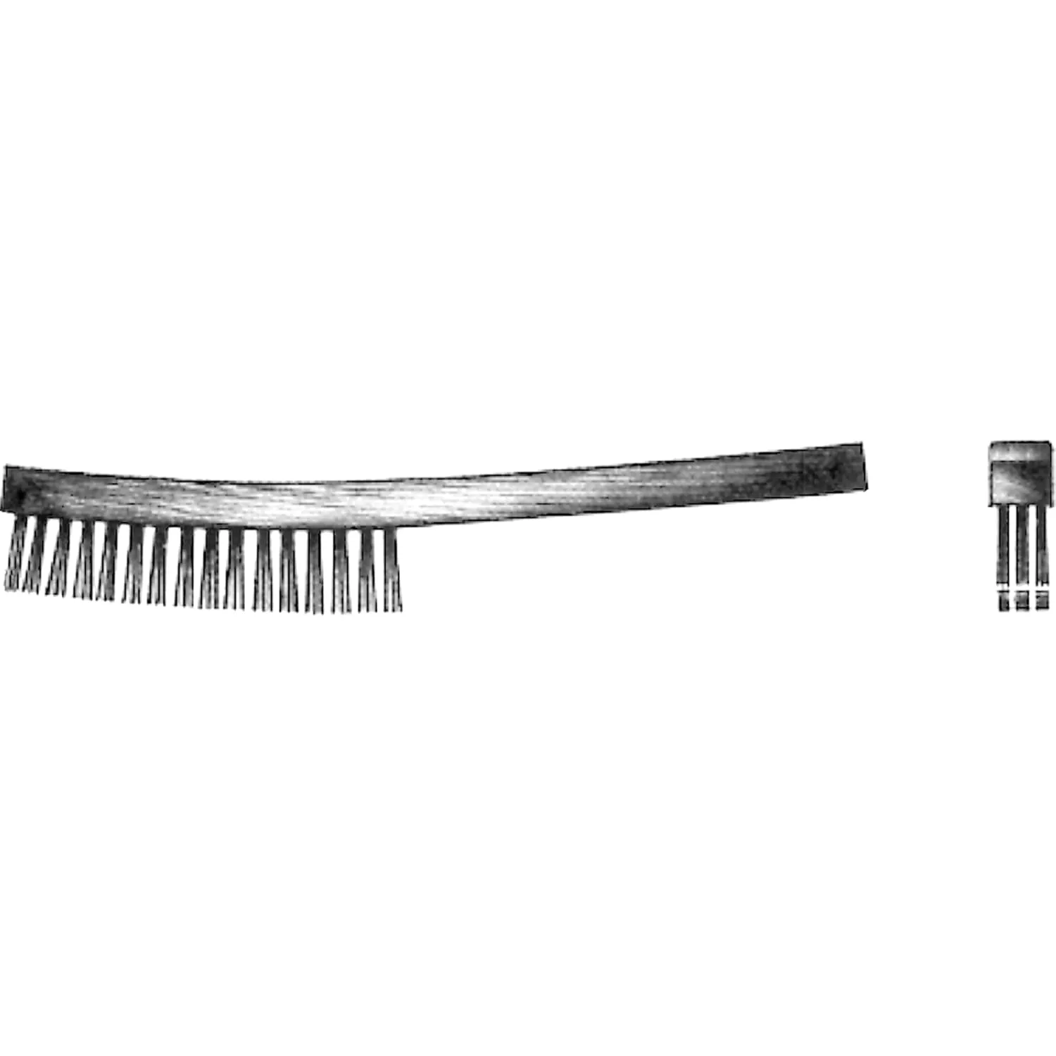Ampco Safety Tools B-400 Scratch Brush, 4 Rows x 19 Columns, Bronze, Curved Handle