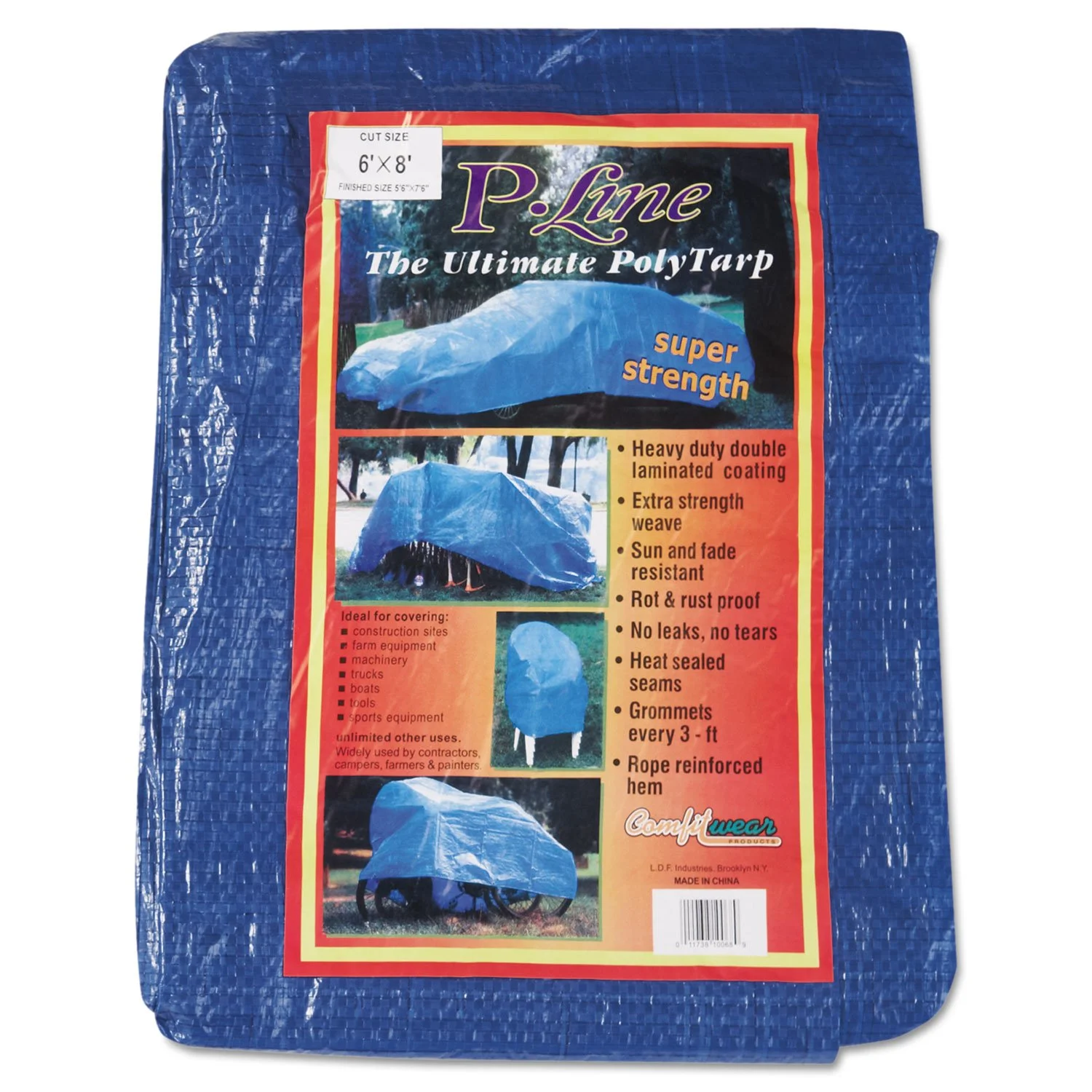 Multiple Use Tarp, 20 ft Long, 12 ft Wide, Polyethylene, Blue