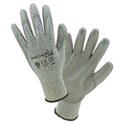 101-6060-S, Anchor Peppered HPPE 13GA Gray PU Coated SML