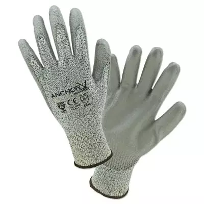 101-6060-S, Anchor Peppered HPPE 13GA Gray PU Coated SML