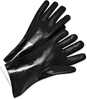 PVC Coated Gloves - 2434 14" black pvc finish jersey lined [Set of 12]