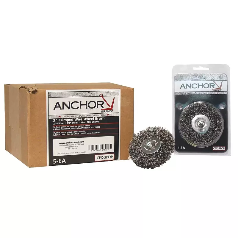 Crimped Wheel Brushes - 3" mtd. crimp wheel med cfx-3 .0118 pop