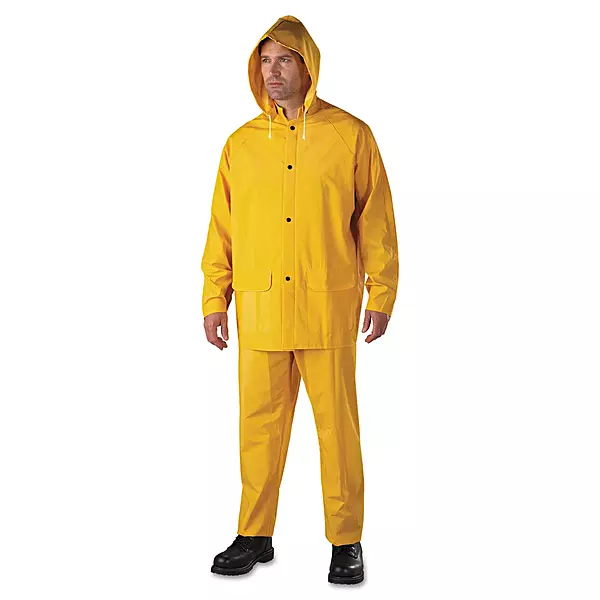 Anchor 90002XL 35 MIL 3-Piece Rainsuit PVC/Polyester Yellow 2X-Large
