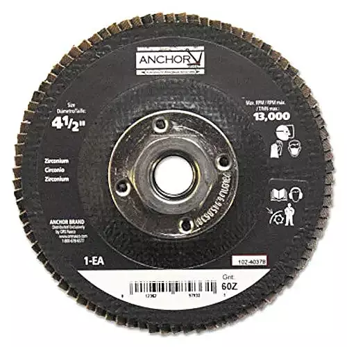 102-40378, ANCHOR PREMIUM 4-1/2" 5/8-11 6OZ HD FLAP DISC