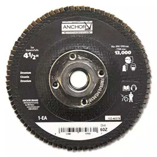 102-40378, ANCHOR PREMIUM 4-1/2" 5/8-11 6OZ HD FLAP DISC