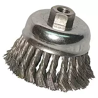 Knot Cup Brushes - 4" double row knot cup dr-4 .020 5/8-11