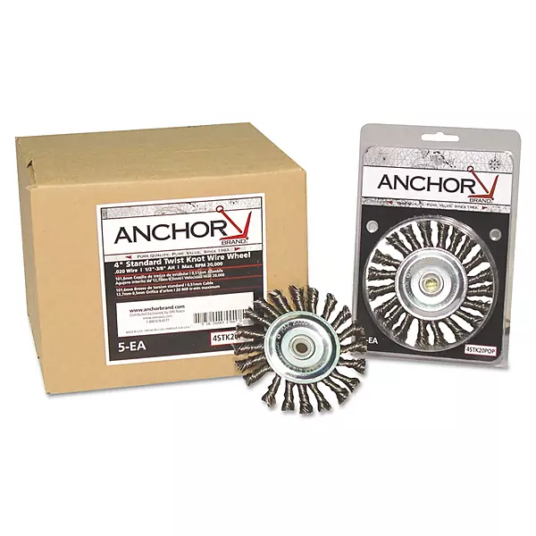 Knot Wheel Brushes - 4" knot wheel pop4"x.014 5/8-11