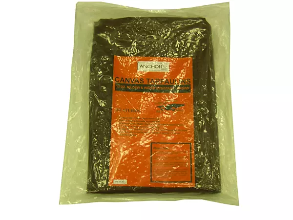 Protective Tarps - 6'x8' 12-oz. w.r.m.r. brown canvas tarp