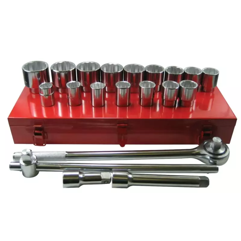 103-07-880, 21 Piece 3/4 in DR. SAE Socket Set 12 PT