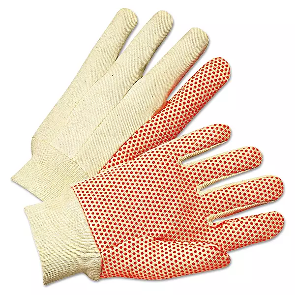 Dotted Canvas Gloves - Canvas Glove w/ Orange PVC Dots