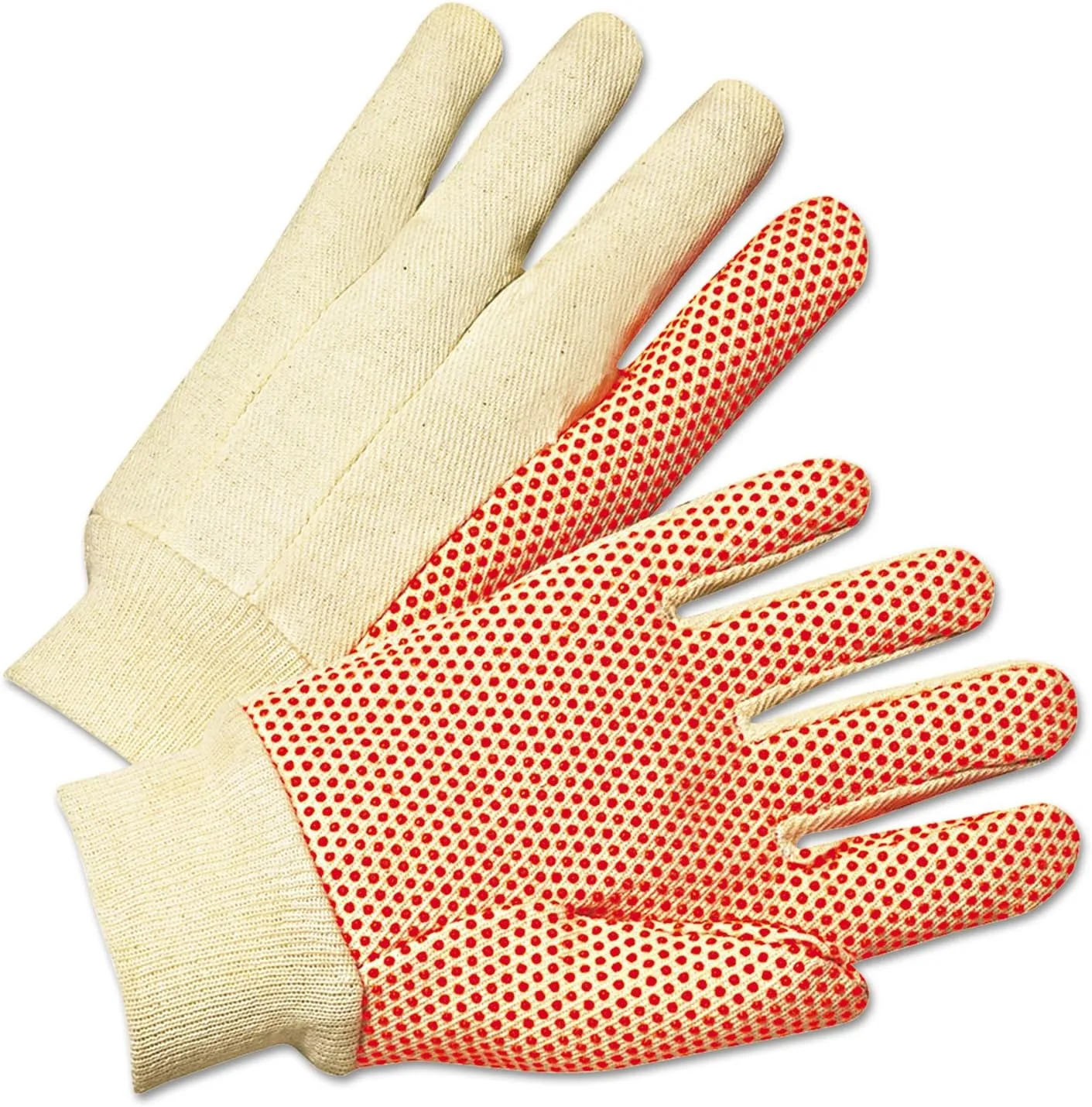 Dotted Canvas Gloves - Canvas Glove w/ Orange PVC Dots