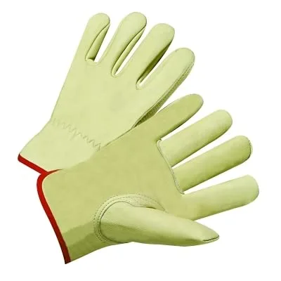 Drivers Gloves, Standard Grain Cowhide, Large, Unlined, Tan - 12PR