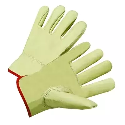 Drivers Gloves, Standard Grain Cowhide, Large, Unlined, Tan - 12PR