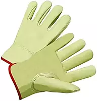 Drivers Gloves, Standard Grain Cowhide, Large, Unlined, Tan - 12PR