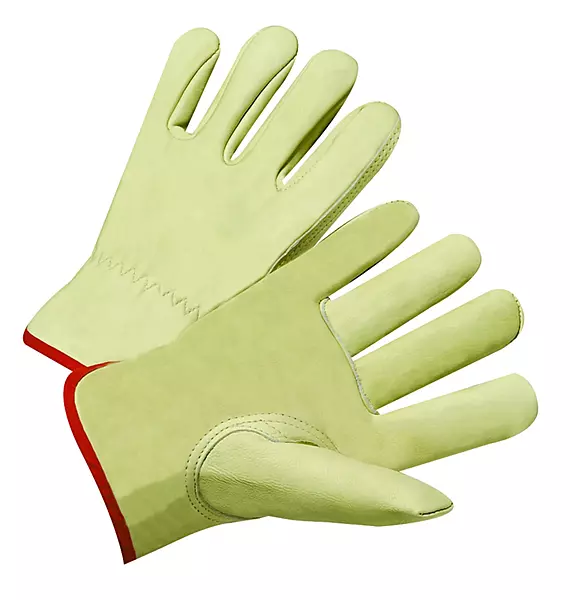 Drivers Gloves, Standard Grain Cowhide, X-Large, Unlined, Tan - 12PR