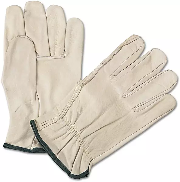 Anchor 4000M 4000 Series Leather Driver Gloves White Medium 12 Pairs