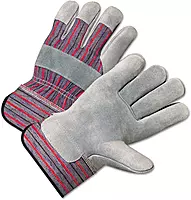 Anchor Brand 2000 Series Leather Palm Gloves, Gray/Red, 12 Pairs