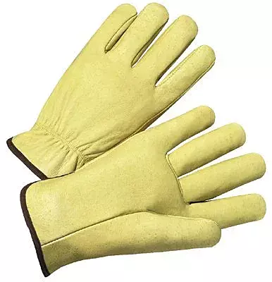 C-Drvr Pigskin Leath Glv Hem Cuff Lg Yel 12