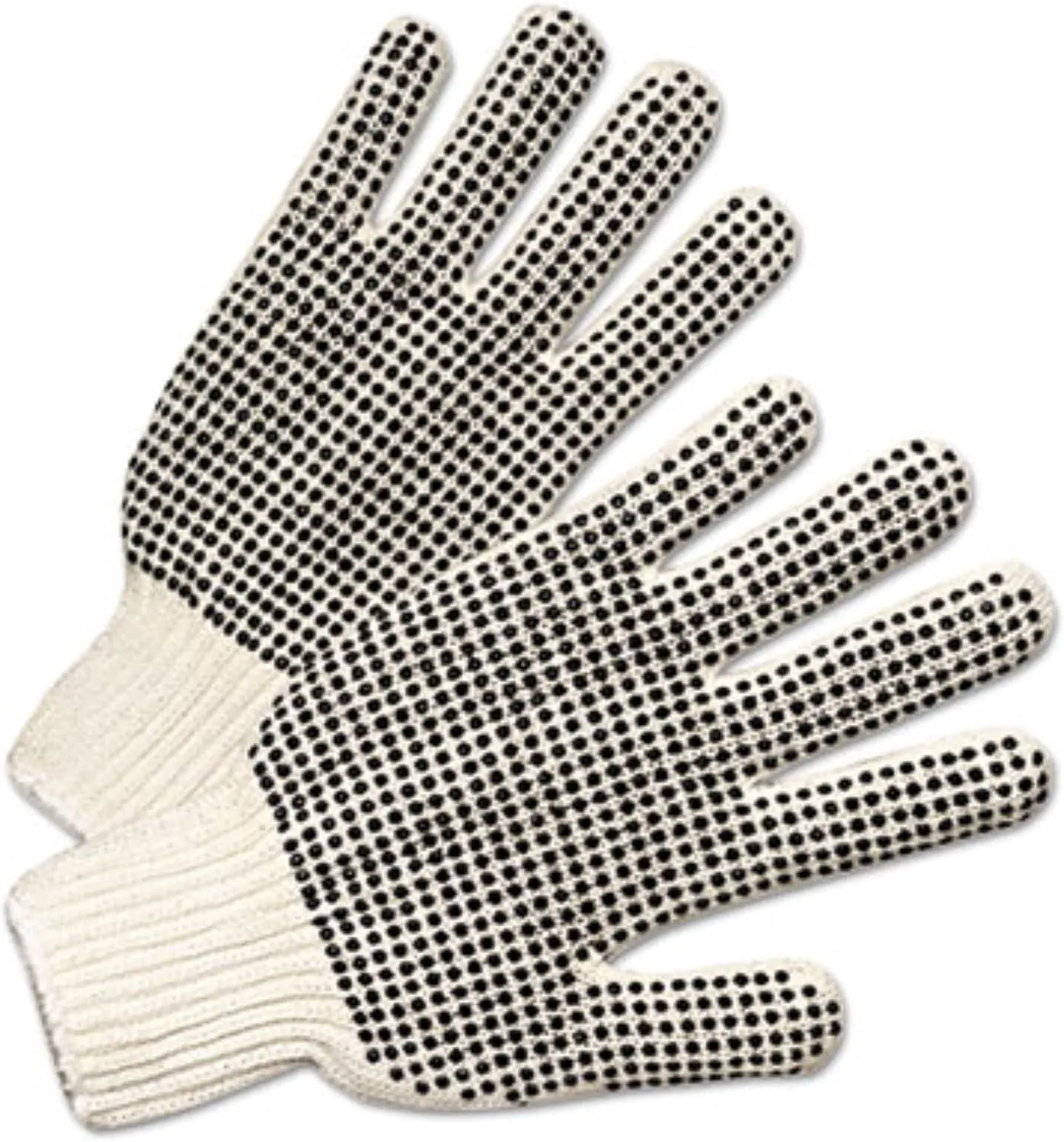 PVC Dot String Knit Gloves - regular weight string knit glove black pv
