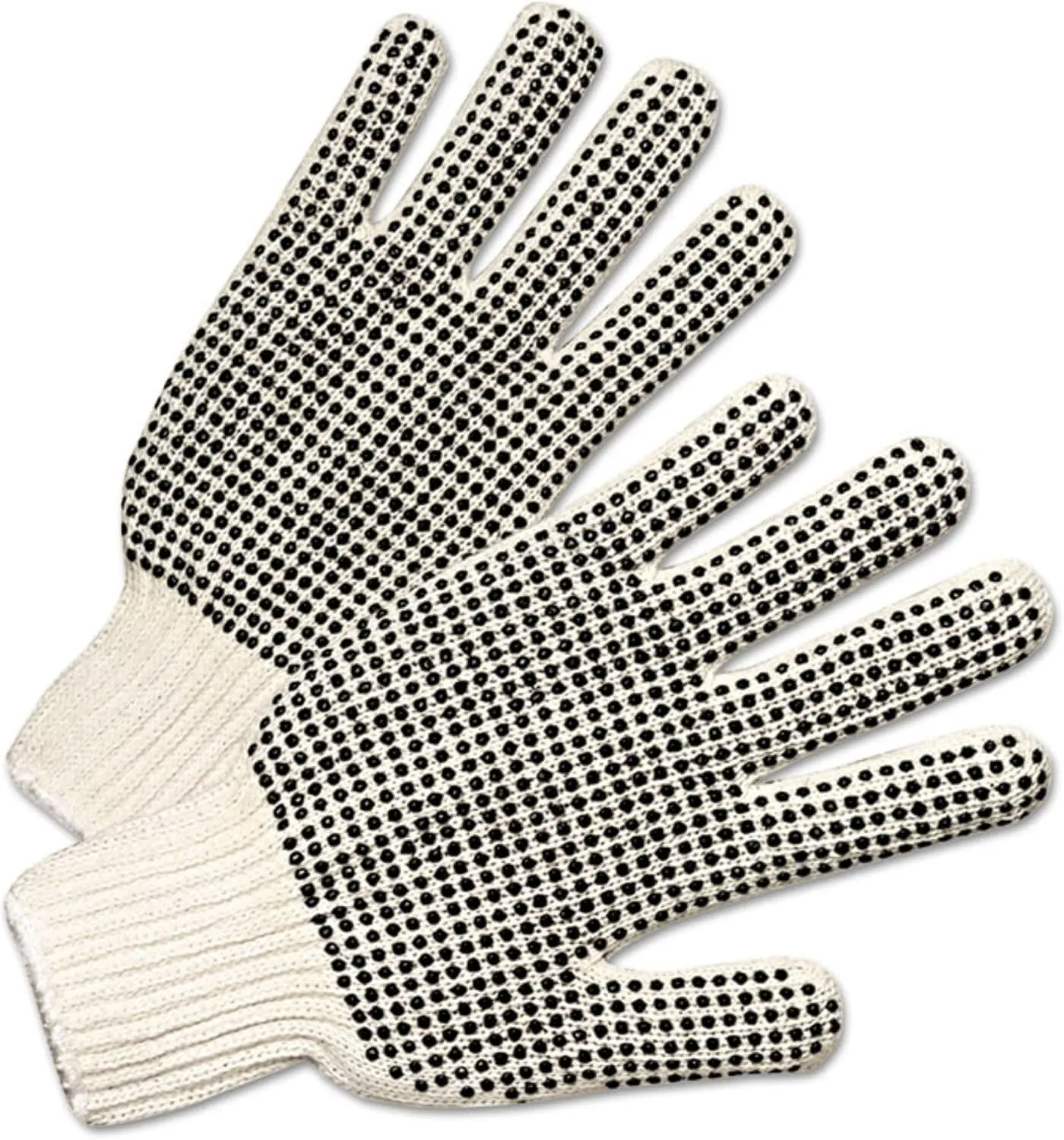 PVC Dot String Knit Gloves - regular weight string knit glove black pv