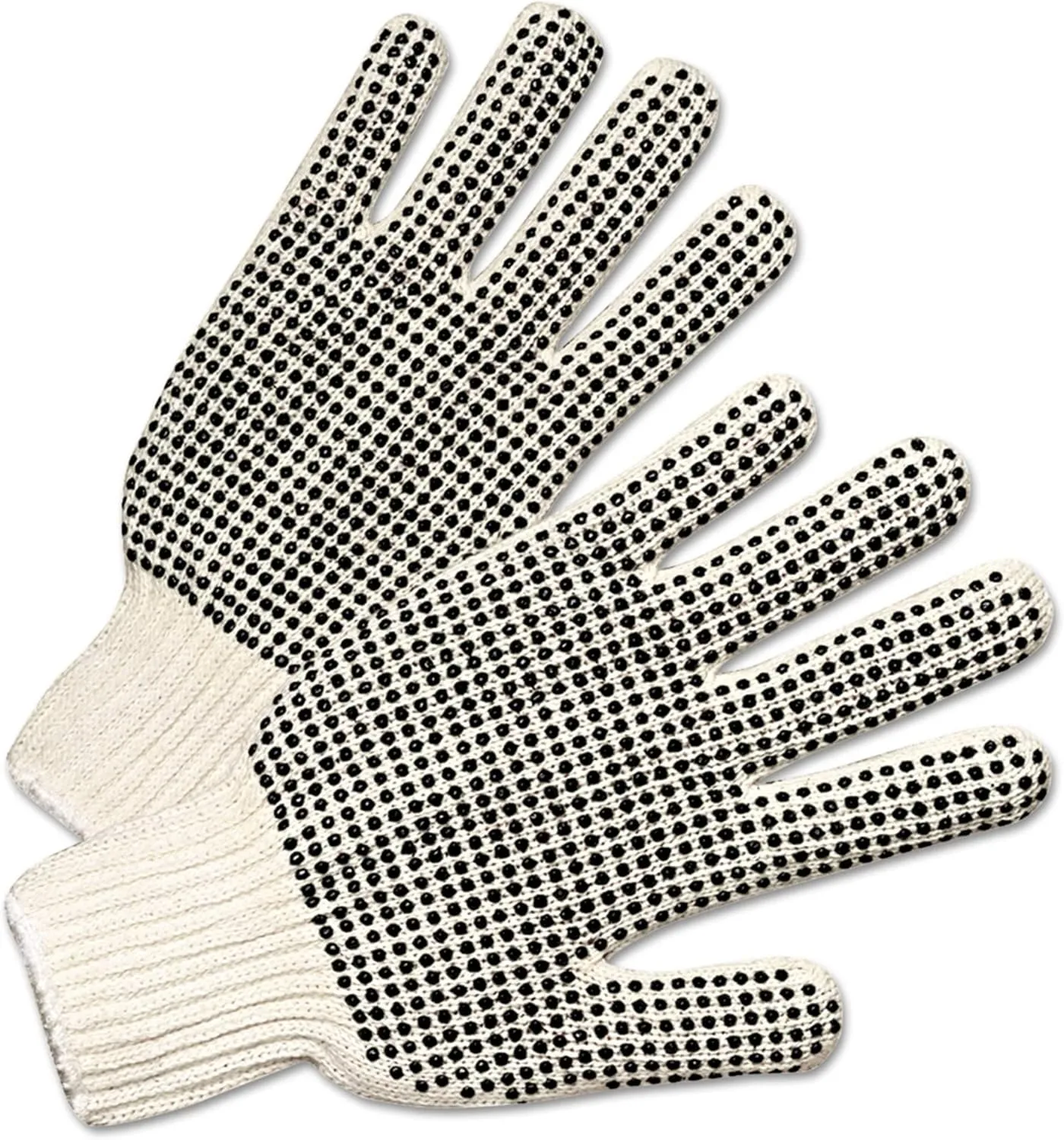 PVC Dot String Knit Gloves - regular weight string knit glove black pv