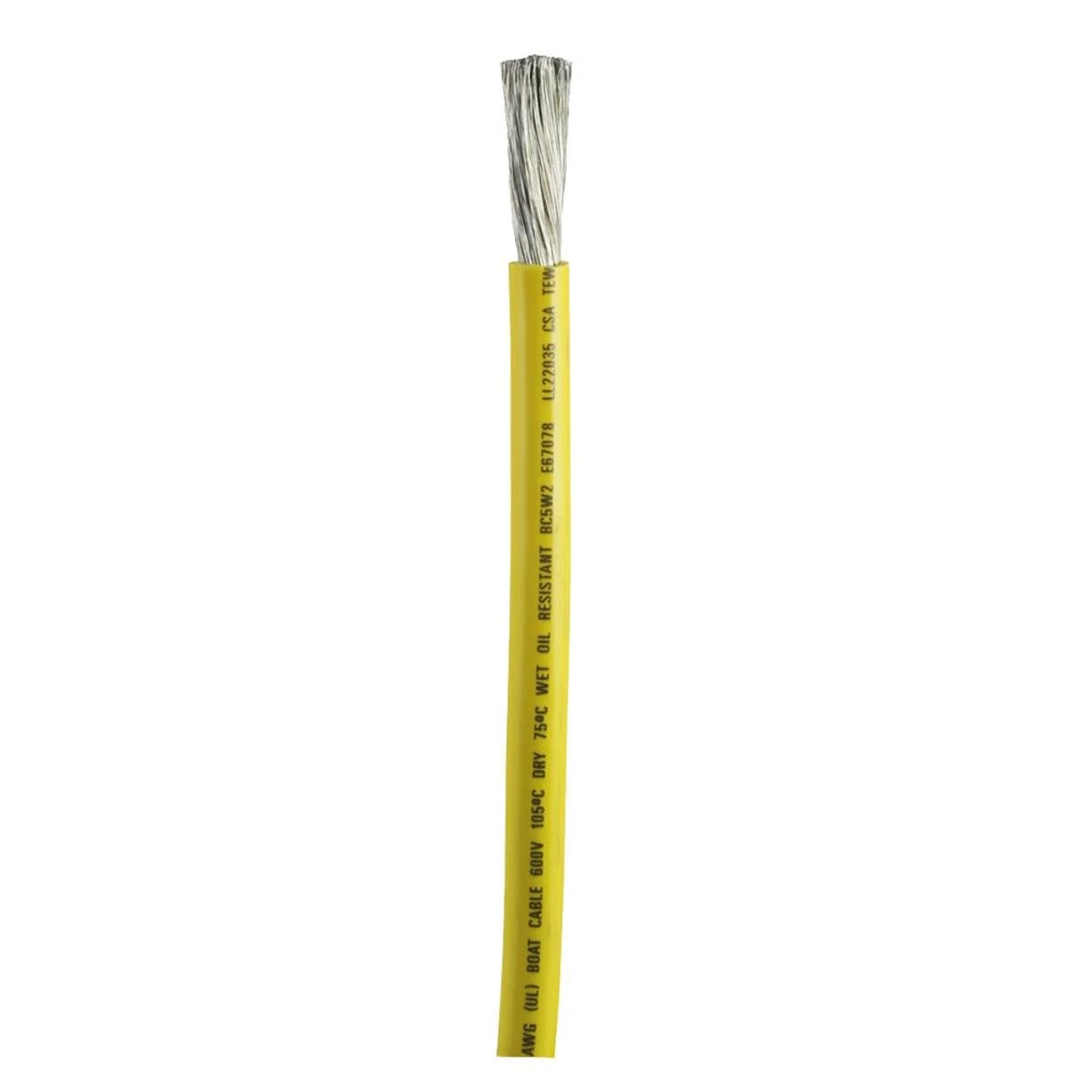 Ancor 115910 Tinned Copper Battery Cable, 1 AWG (40mm2), Yellow - 100ft