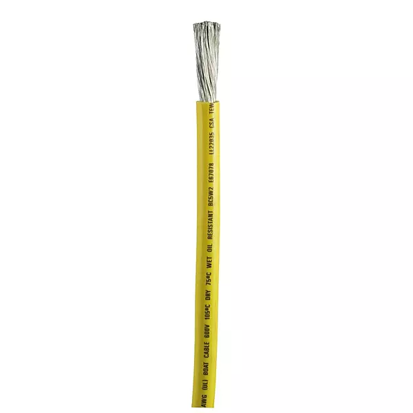 Ancor 115910 Tinned Copper Battery Cable, 1 AWG (40mm2), Yellow - 100ft