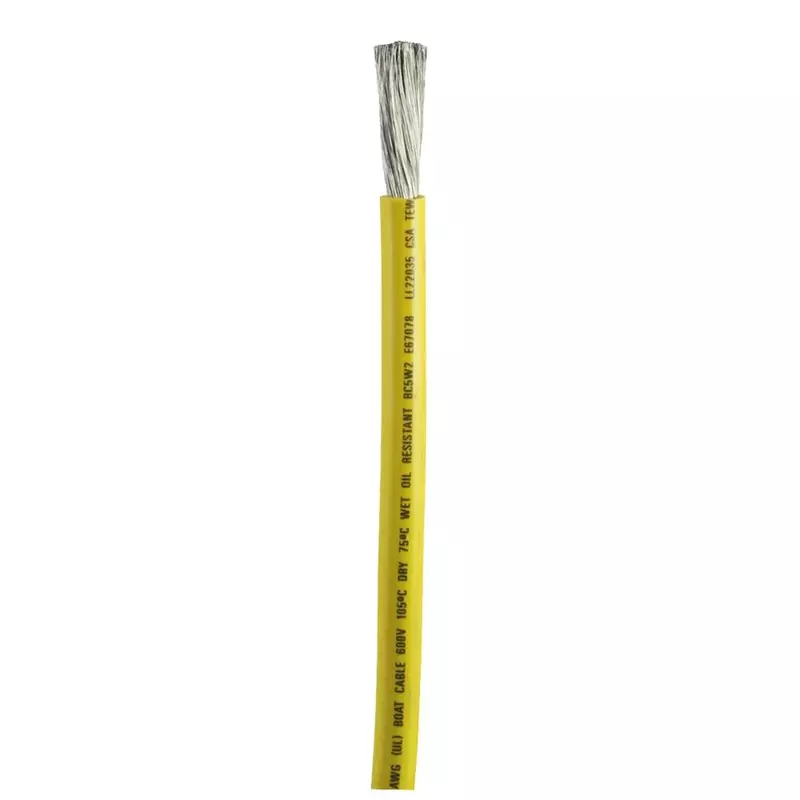 Ancor 115910 Tinned Copper Battery Cable, 1 AWG (40mm2), Yellow - 100ft