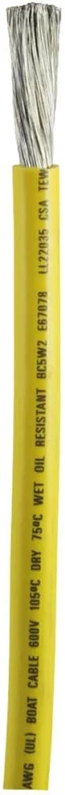 Ancor 115910 Tinned Copper Battery Cable, 1 AWG (40mm2), Yellow - 100ft
