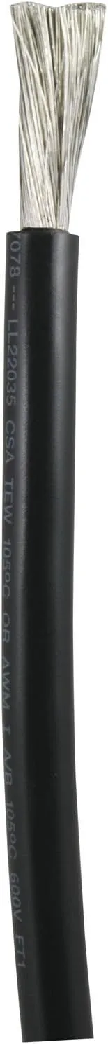 Ancor 115005 Tinned Copper Battery Cable, 1 AWG (40mm2), Black - 50ft