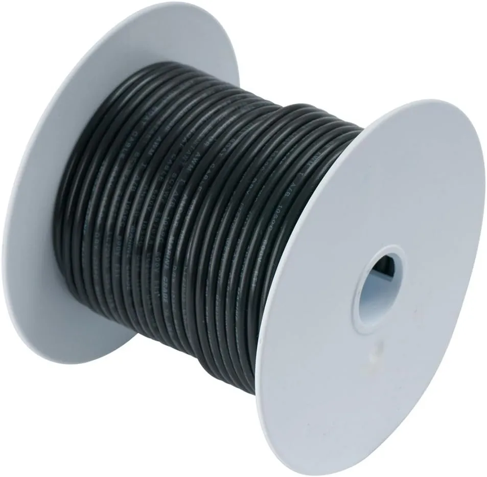 Ancor 115005 Tinned Copper Battery Cable, 1 AWG (40mm2), Black - 50ft