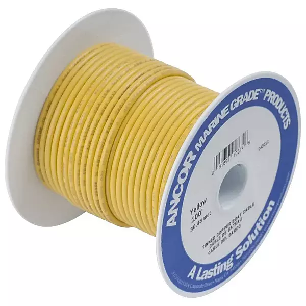 Ancor 109010 Marine Grade Electrical Primary Tinned Copper Boat Wiring (10-Gauge, Yellow, 100-Feet)