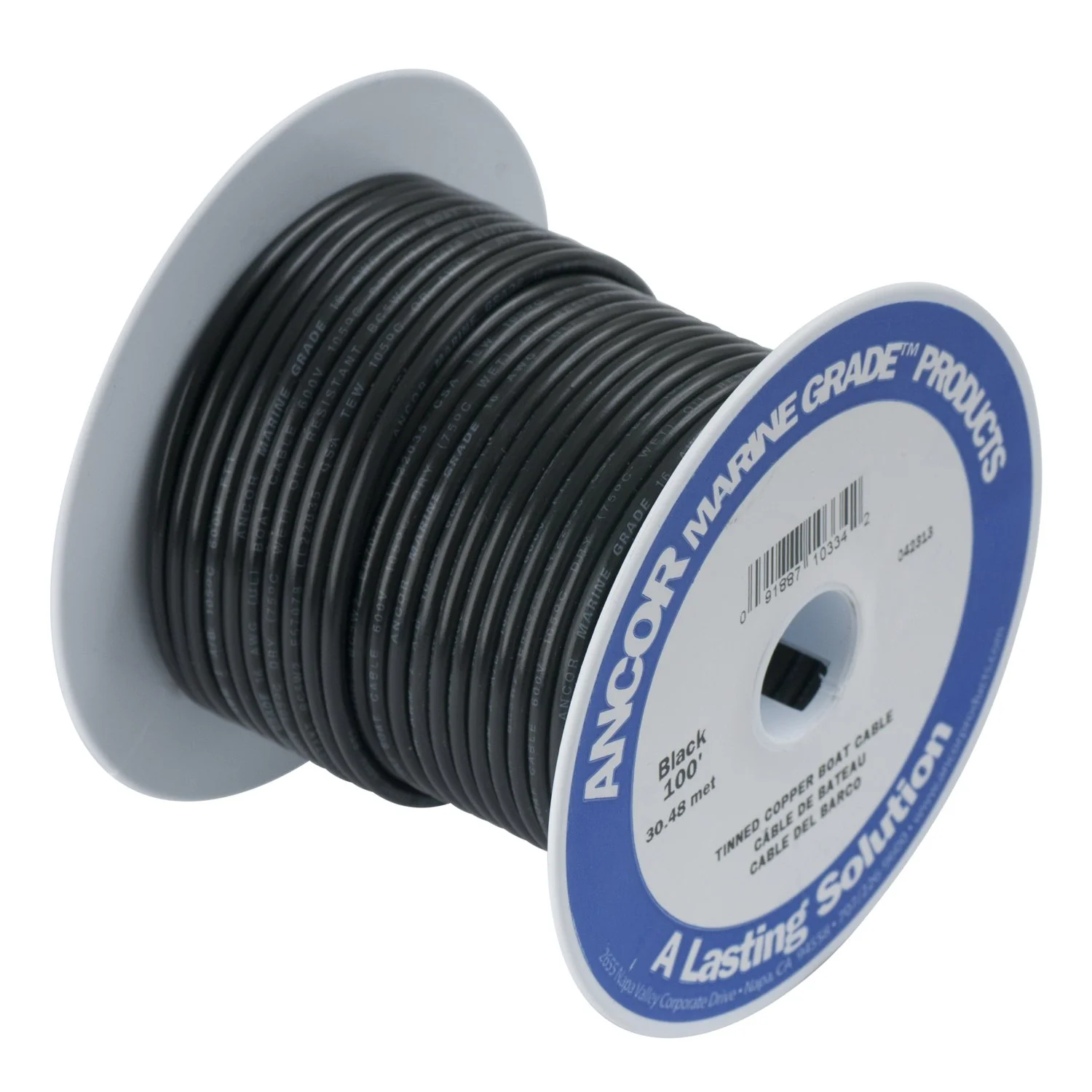 Ancor 102025 Marine Grade Electrical Primary Tinned Copper Boat Wiring (16-Gauge, Black, 250-Feet)