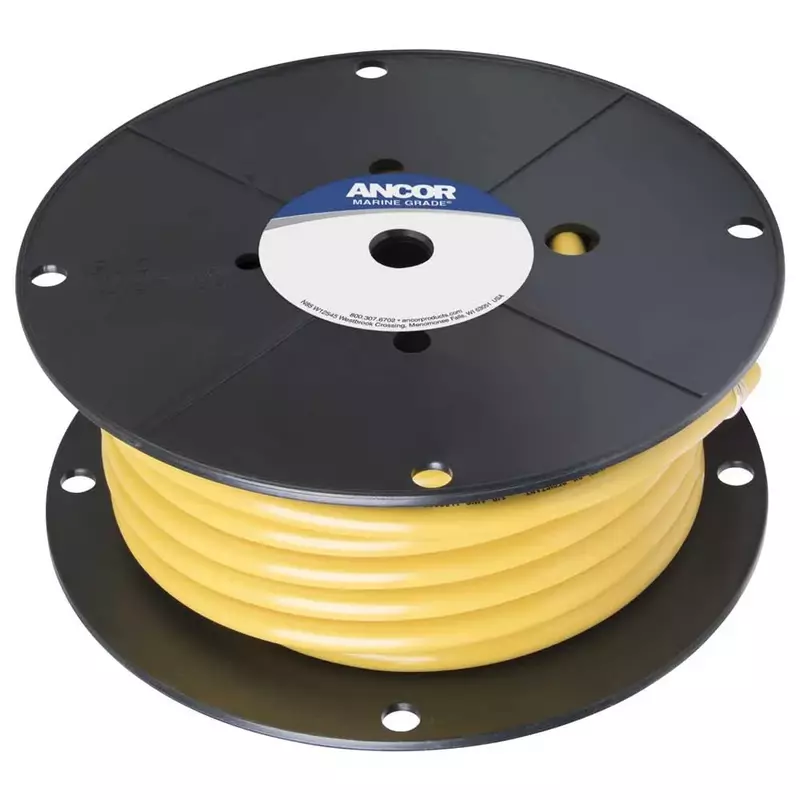 Ancor 116910 Tinned Copper Battery Cable, 1/0 AWG (50mm2), Yellow - 100ft