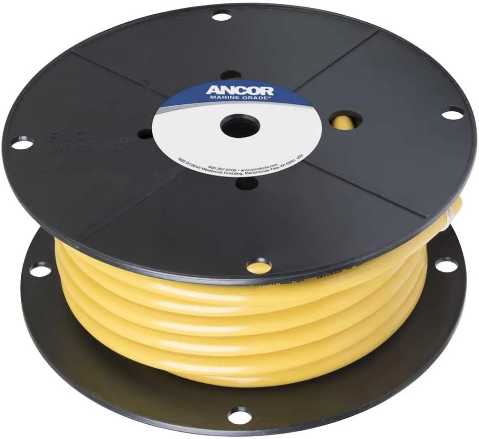 Ancor 116910 Tinned Copper Battery Cable, 1/0 AWG (50mm2), Yellow - 100ft